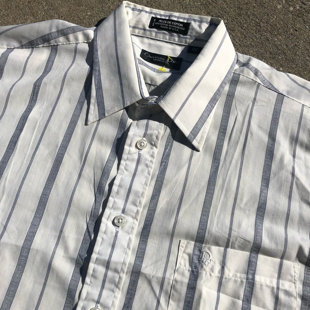 Vtg Christian Dior Short Sleeve Button up T-shirt